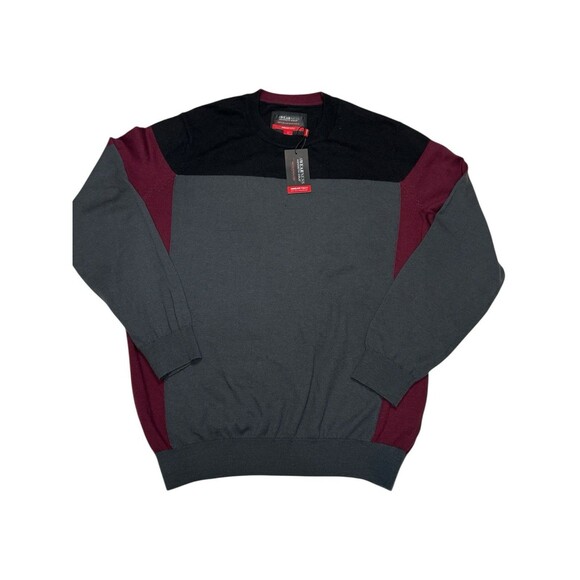 Kenneth Cole AWEAR-TECH Sweater Gray 3 Tone Pullover Size L Slim Fit Sportswear - Picture 1 of 8